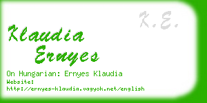 klaudia ernyes business card